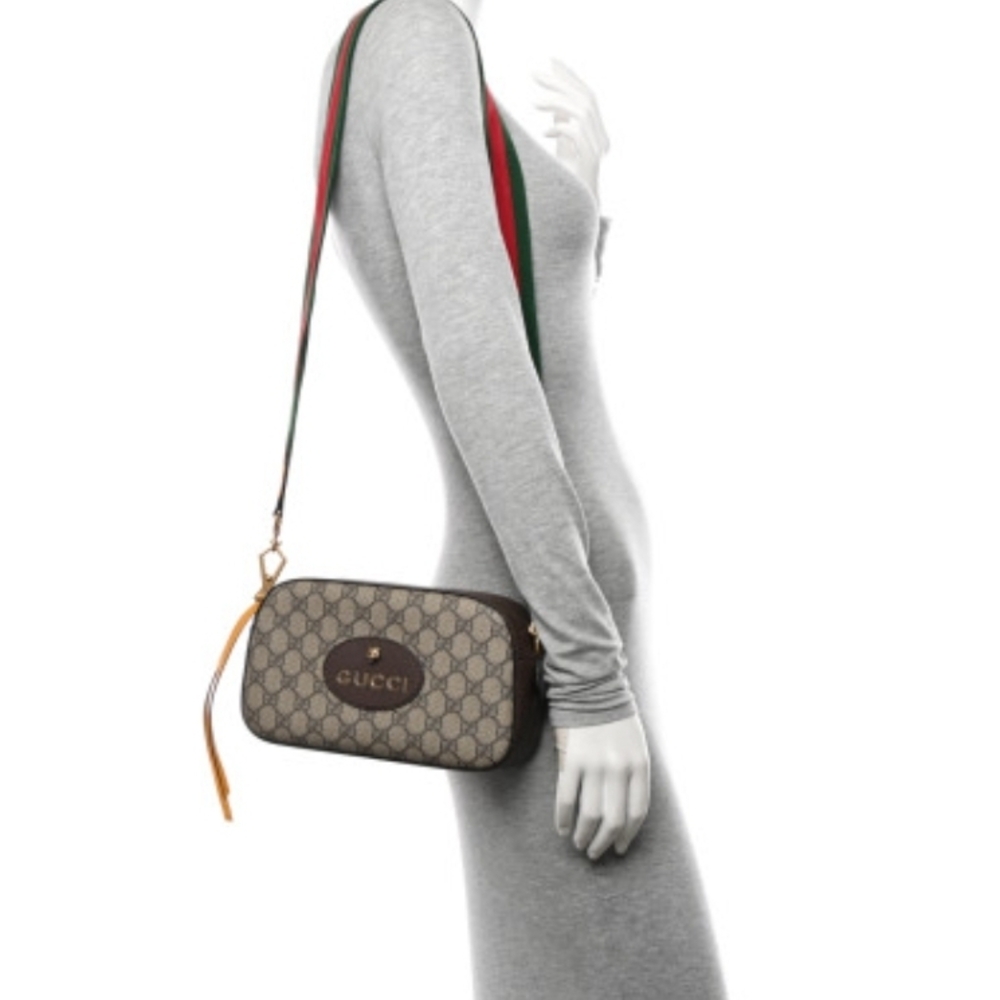 Gucci Supreme Monogram Web Neo Vintage Shoulder Bag Beige - Picture 2 of 8